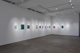 Installation view of Sam Moyer: Naked as the Glass at Sean Kelly, New York