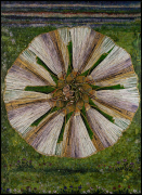 Arose, 2020, glass mosaic with patinated brass frame