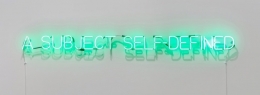 &#039;Self Defined Subject&#039;, 1966, green neon mounted directly on the wall