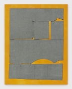 Square in a Square, 2019, bluestone, painted canvas mounted to MDF panel