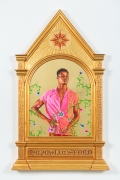 Portrait of Malak Lunsford, 2019, 22 karat gold leaf and oil on wood panel
