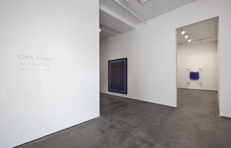 Installation view of Idris Khan: Blue Rhythms at Sean Kelly, New York